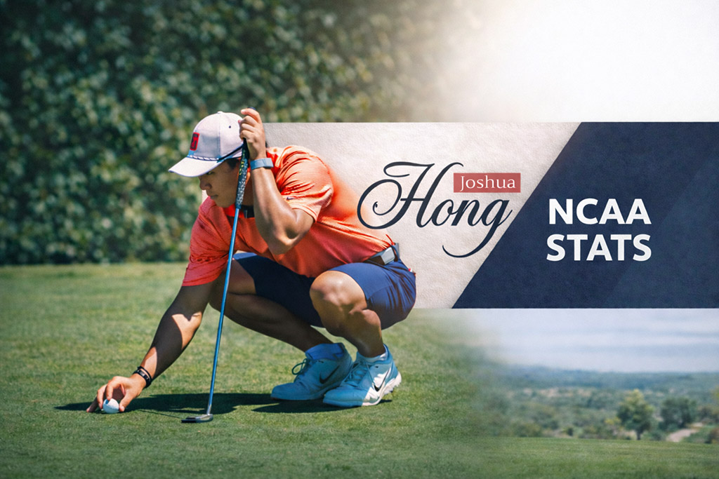 Joshua Hong focusing on putting line during NCAA tournament