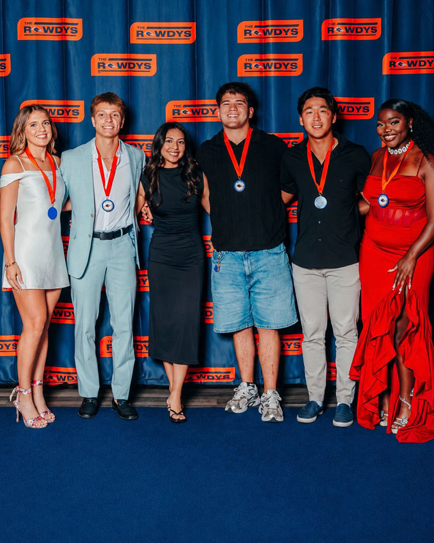 Joshua Hong receiving the Men’s Golf Strength & Conditioning Award at UTSA Athletics’ The Rowdys