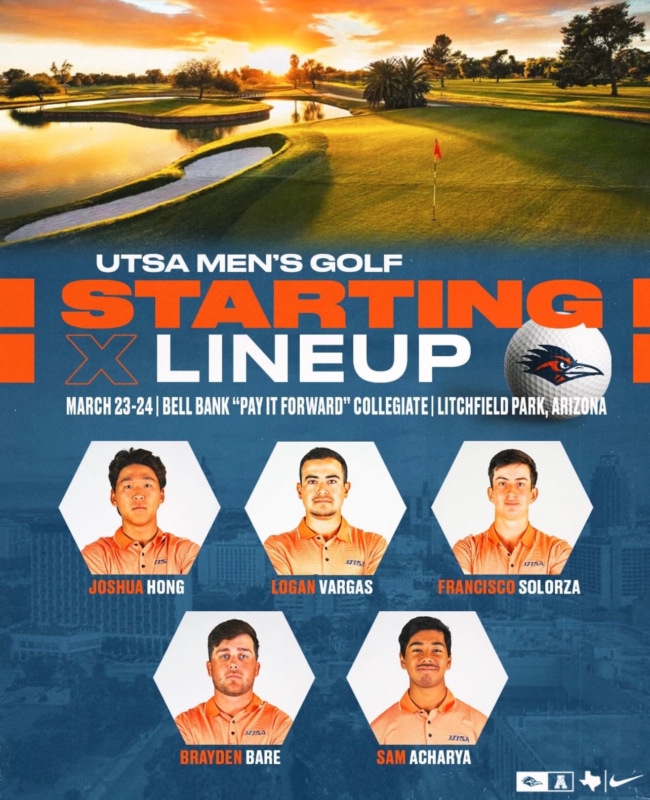UTSA Men's Golf Arizona Bell Bank - Pay it Forward - Collegiate Lineup