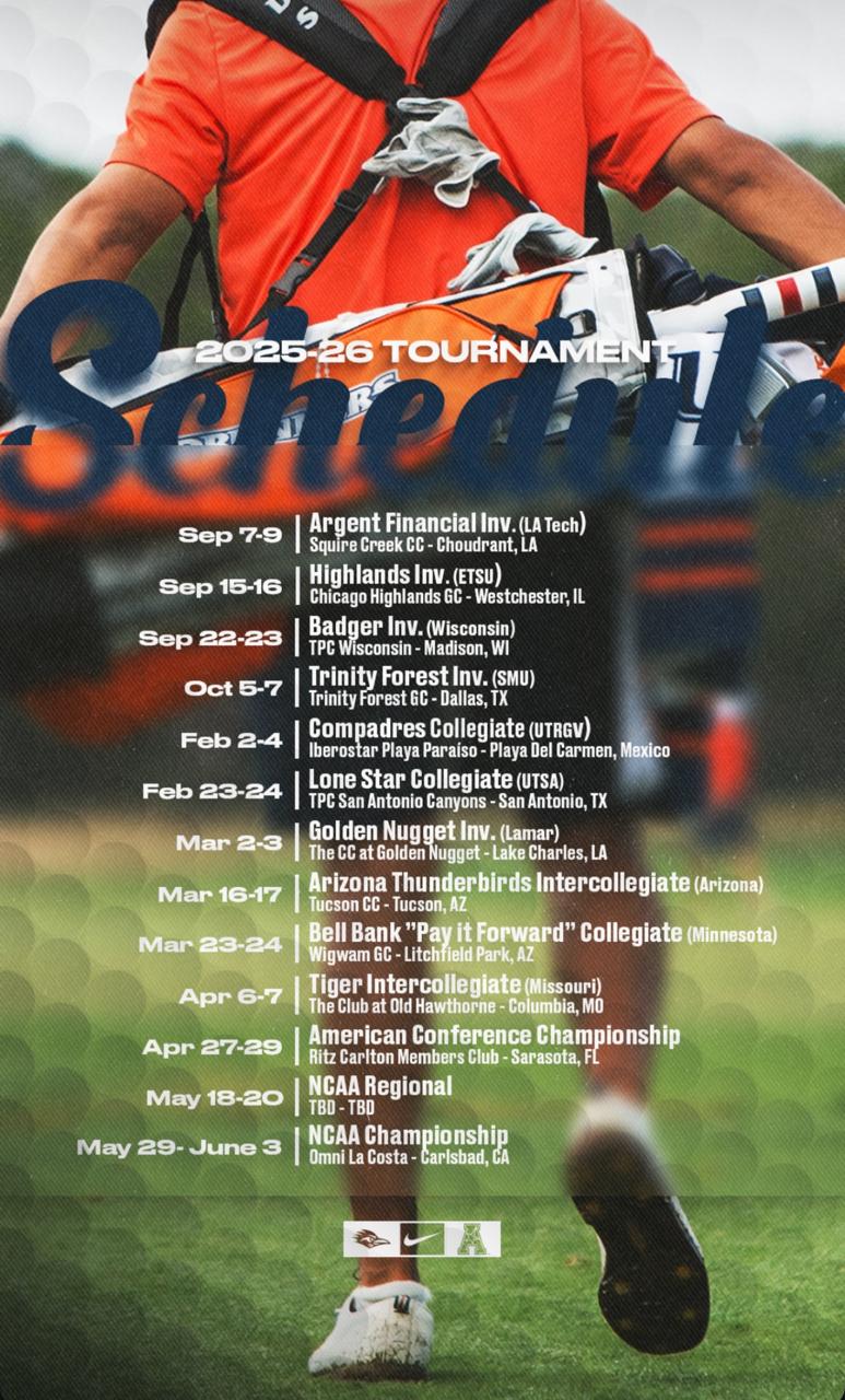 Joshua Hong UTSA Men's Golf 2025-2026 Full Schedule