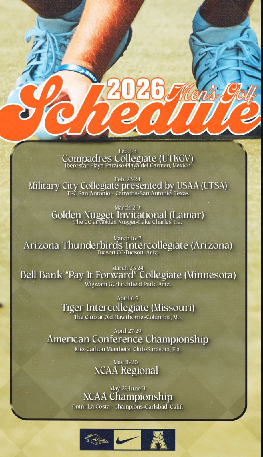 Joshua Hong UTSA Men's Golf Spring 2026 Schedule