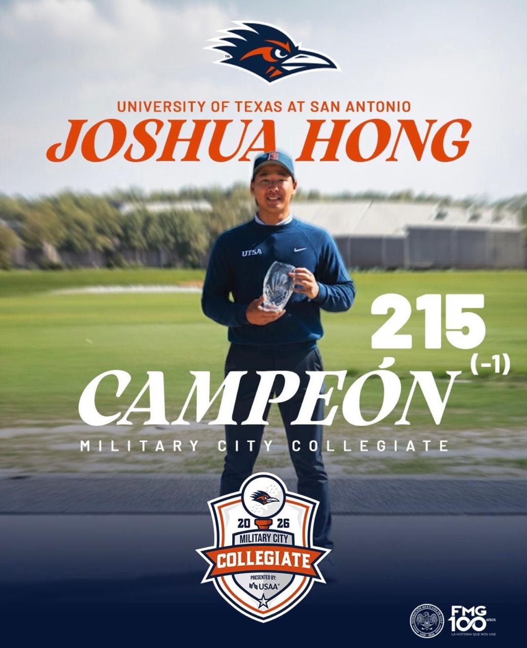 Joshua Hong celebrating his individual victory at the Military City Collegiate Photo by FMG