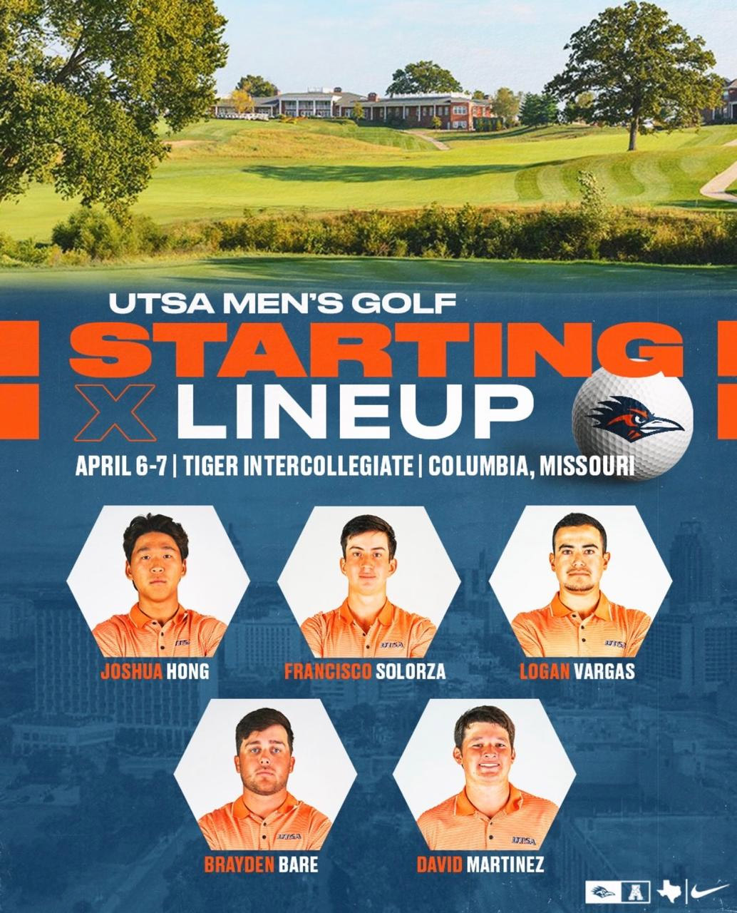 Joshua Hong UTSA Men's Golf Tiger Invitational Lineup