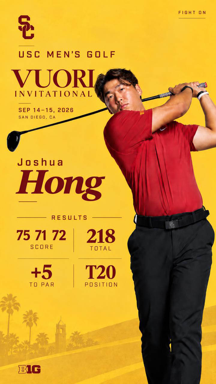 USC Men's Golf - Vuori Invitational Joshua Hong Results